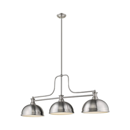 Melange Dome Billiard Pendant Light in Brushed Nickel (13.25-Inch).