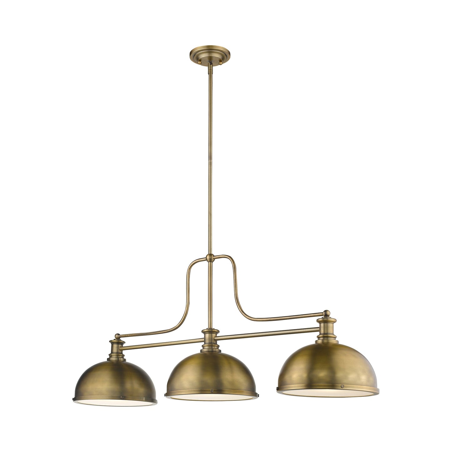Melange Dome Billiard Pendant Light in Heritage Brass (13.25-Inch).