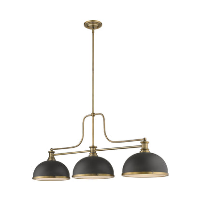 Melange Dome Billiard Pendant Light in Heritage Brass/Bronze/Heritage Brass (13.25-Inch).