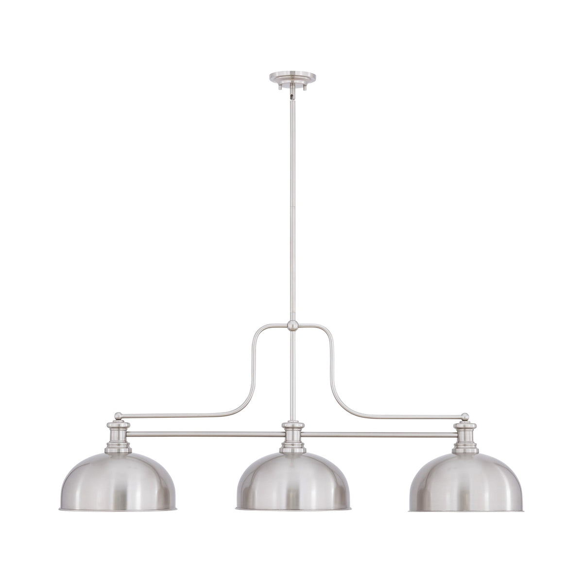 Melange Dome Billiard Pendant Light in Brushed Nickel (13-Inch).
