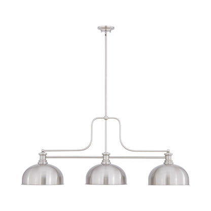 Melange Dome Billiard Pendant Light in Brushed Nickel (13-Inch).