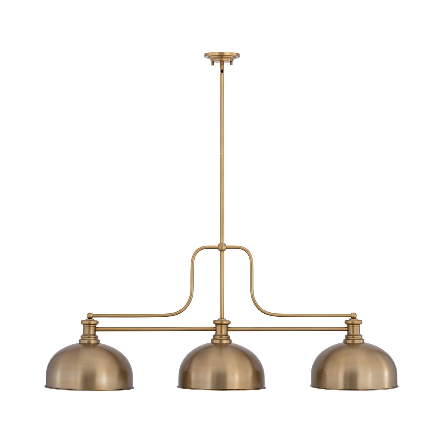 Melange Dome Billiard Pendant Light in Heritage Brass (13-Inch).