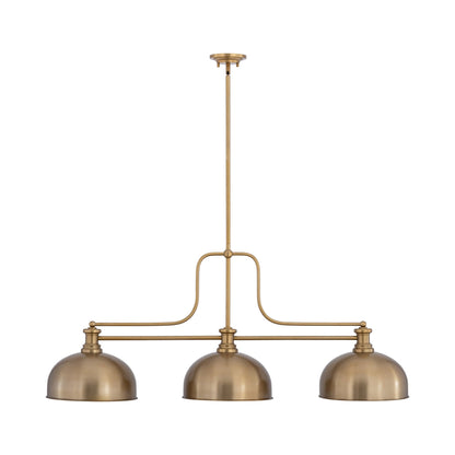 Melange Dome Billiard Pendant Light in Heritage Brass (13-Inch).