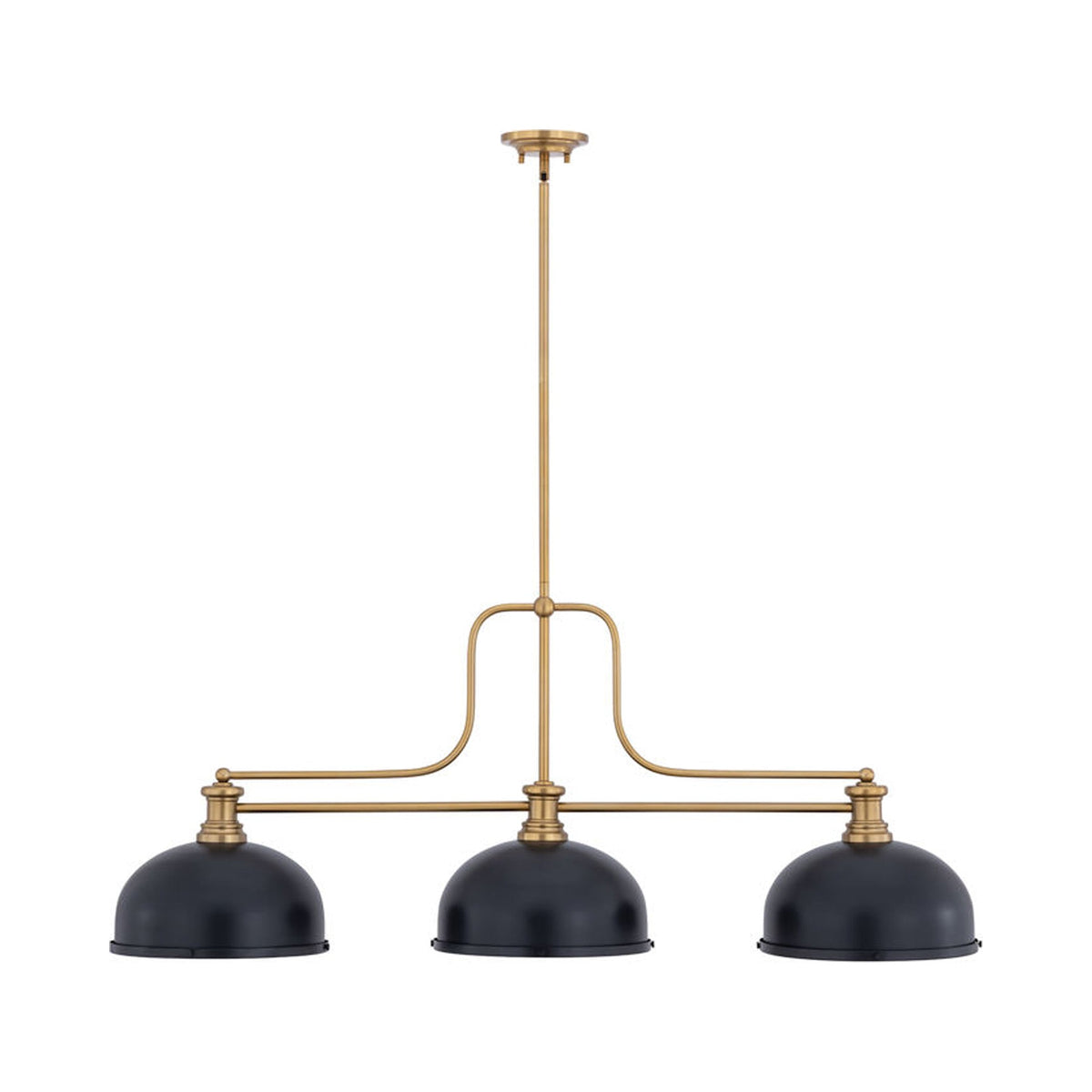 Melange Dome Billiard Pendant Light in Heritage Bras/Matte Black (13.25-Inch).