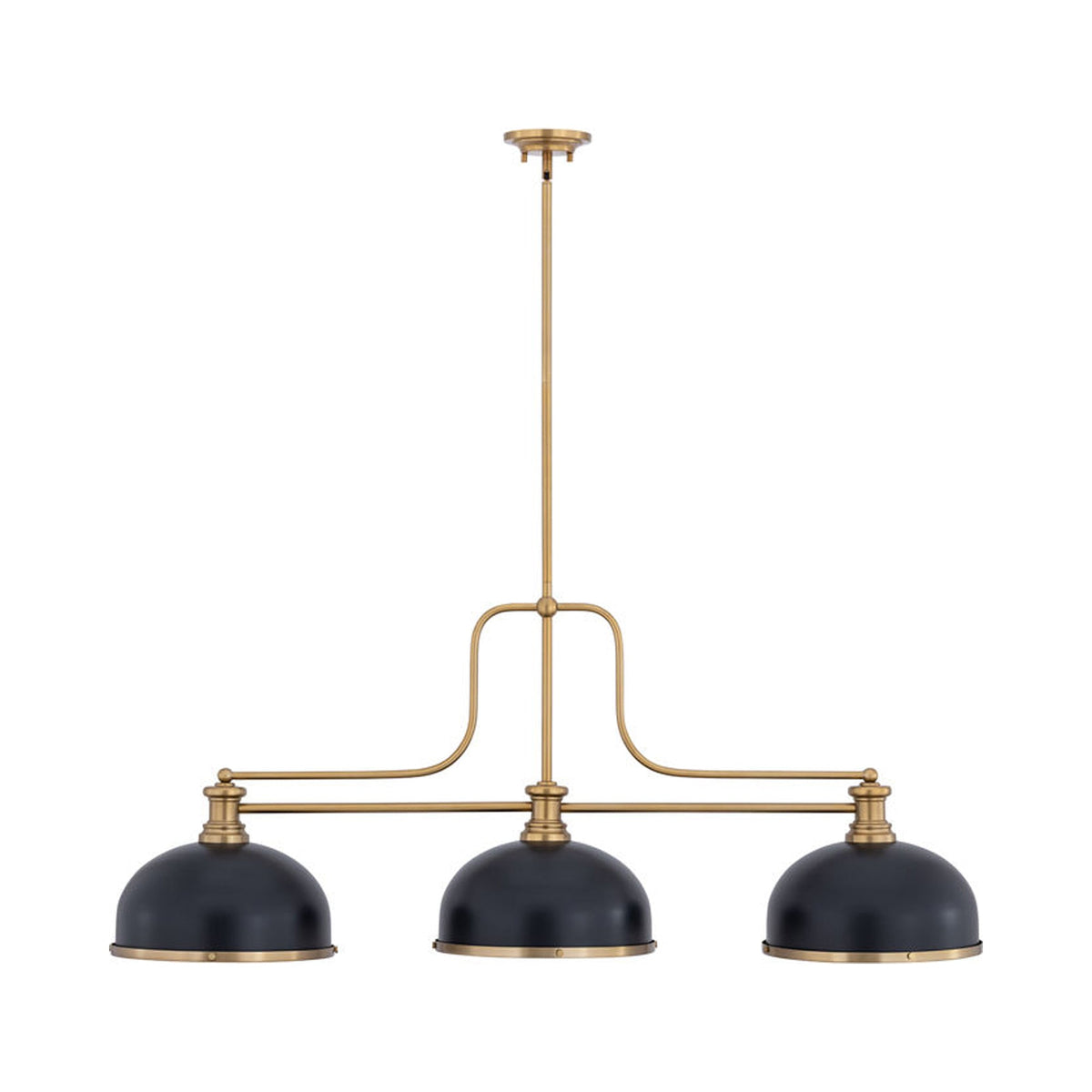Melange Dome Billiard Pendant Light in Heritage Bras/Matte Black/Heritage Brass (13.25-Inch).