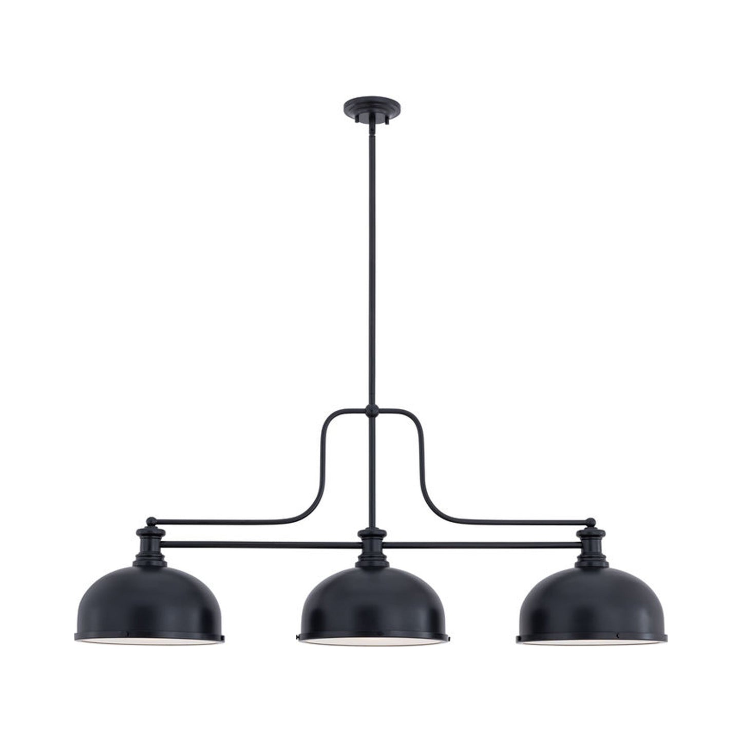 Melange Dome Billiard Pendant Light in Matte Black (13.25-Inch).