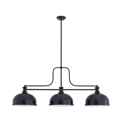 Melange Dome Billiard Pendant Light in Matte Black (13.25-Inch).