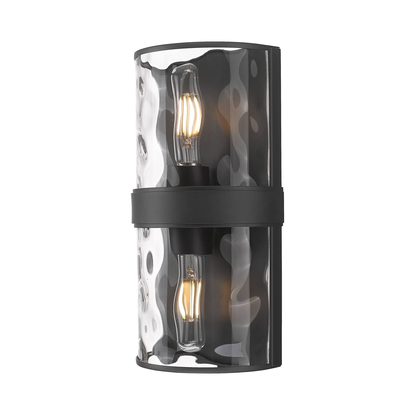 Meridian Wall Light in Matte Black (12-Inch).