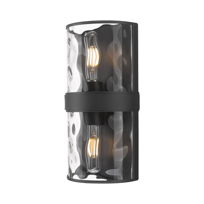 Meridian Wall Light in Matte Black (12-Inch).