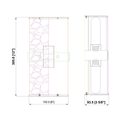 Meridian Wall Light - line drawing.