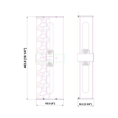 Meridian Wall Light - line drawing.