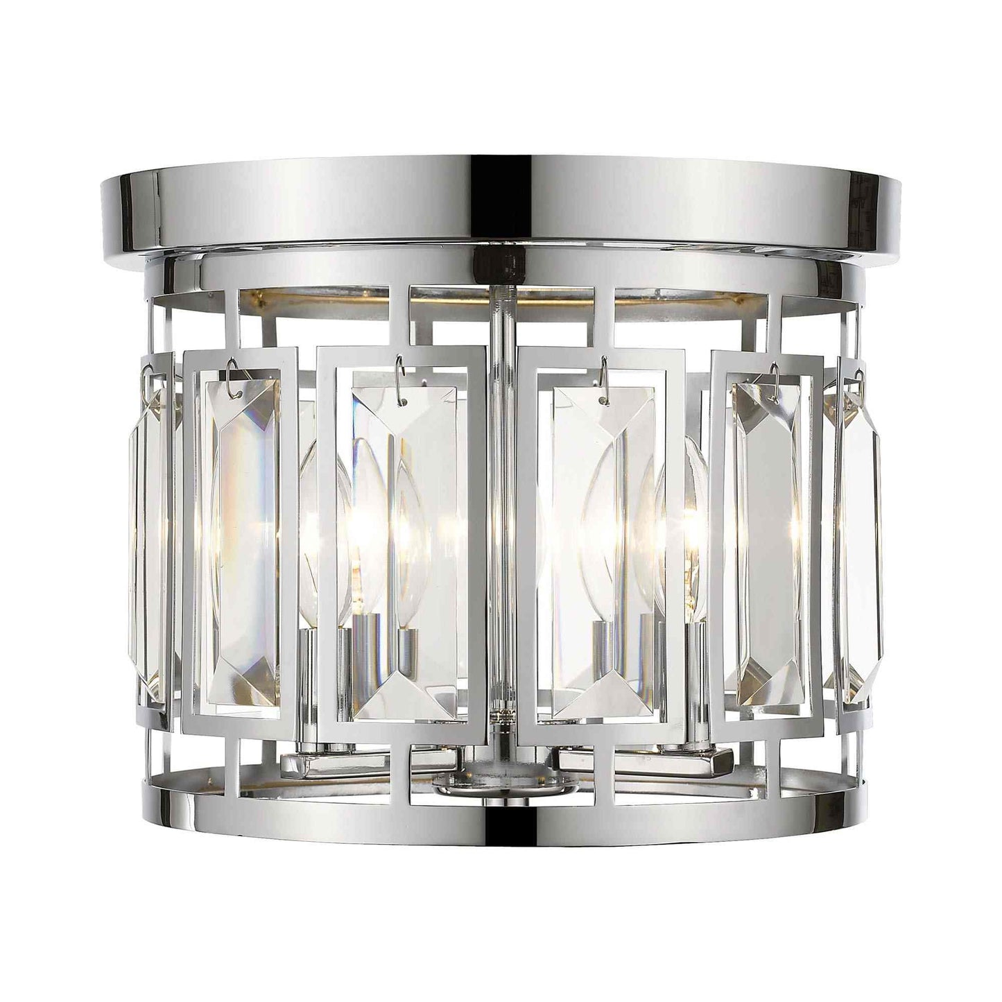 Mersesse Round Flush Mount Ceiling Light in Chrome.