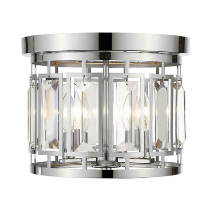 Mersesse Round Flush Mount Ceiling Light in Chrome.