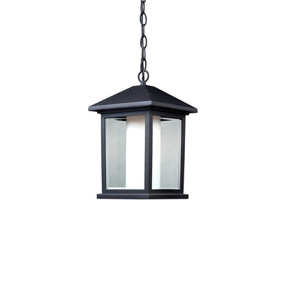 Mesa Outdoor Pendant Light in Black (13.5-Inch).