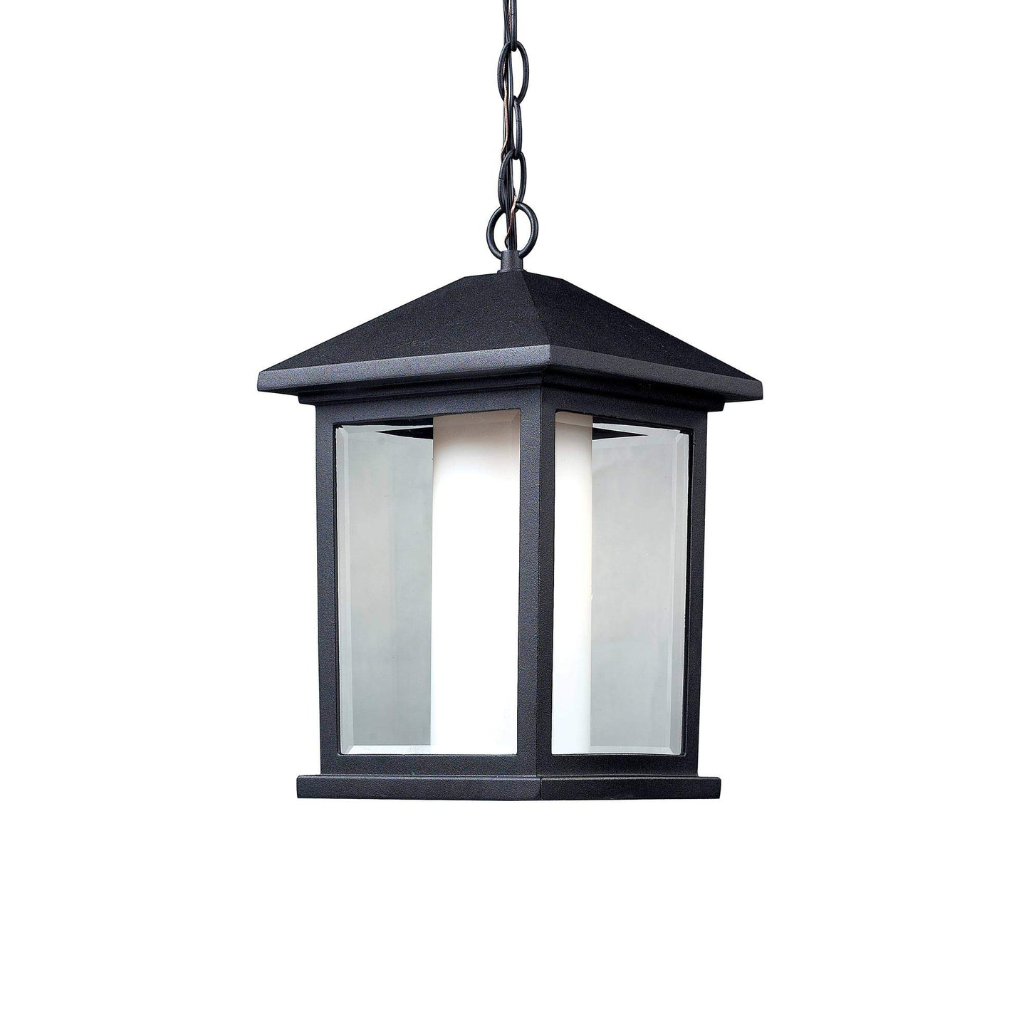 Mesa Outdoor Pendant Light in Black (15.25-Inch).