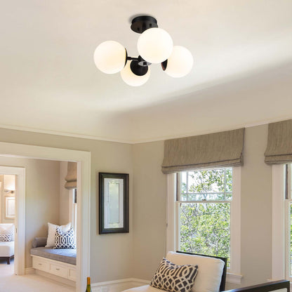 Midnetic Semi Flush Mount Ceiling Light in living room.