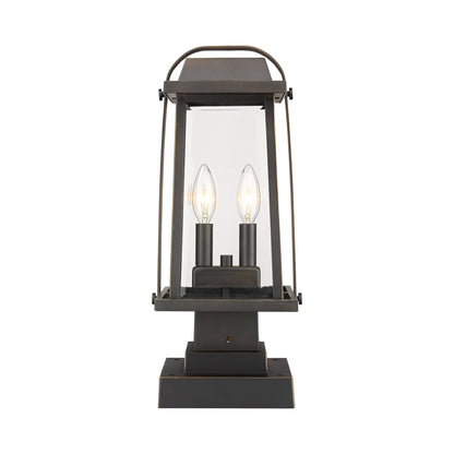 Millworks 574S Outdoor Pier Mount Light in Oil Rubbed Bronze.