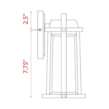 Millworks Outdoor Wall Light - line drawing.