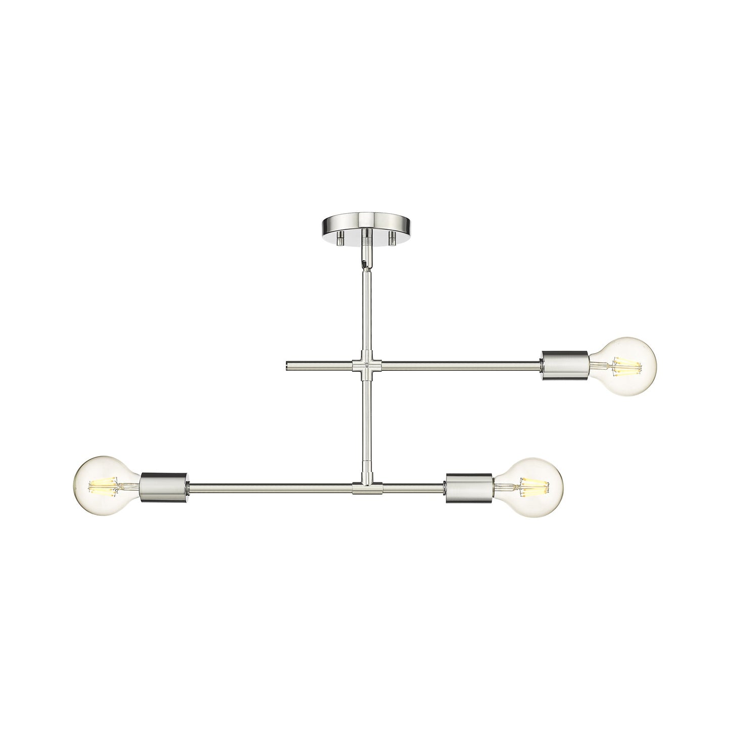 Modernist Semi Flush Mount Ceiling Light in Chrome.