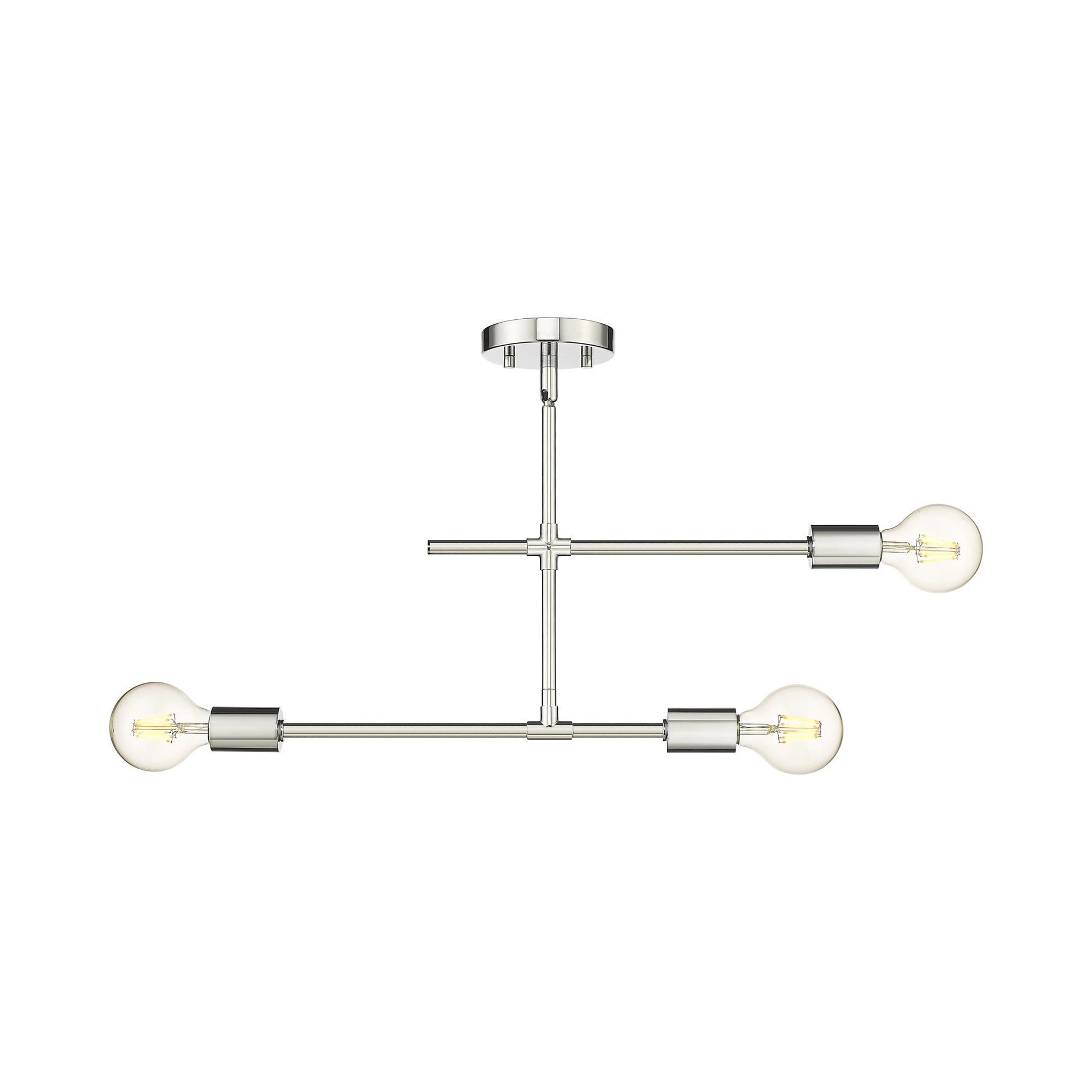 Modernist Semi Flush Mount Ceiling Light in Chrome.