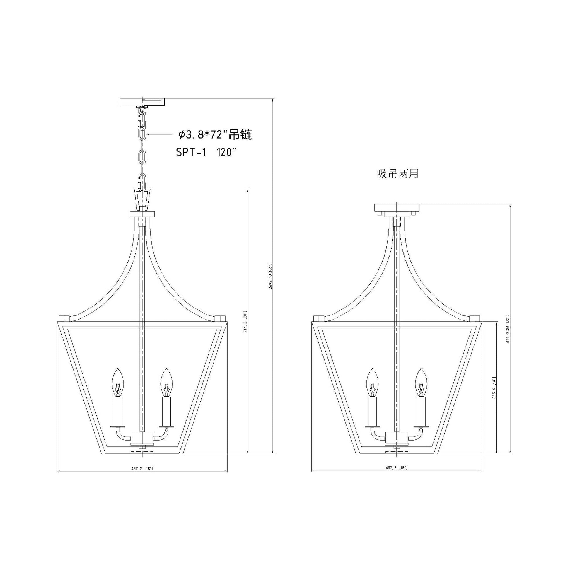 Montalcino Chandelier - line drawing.
