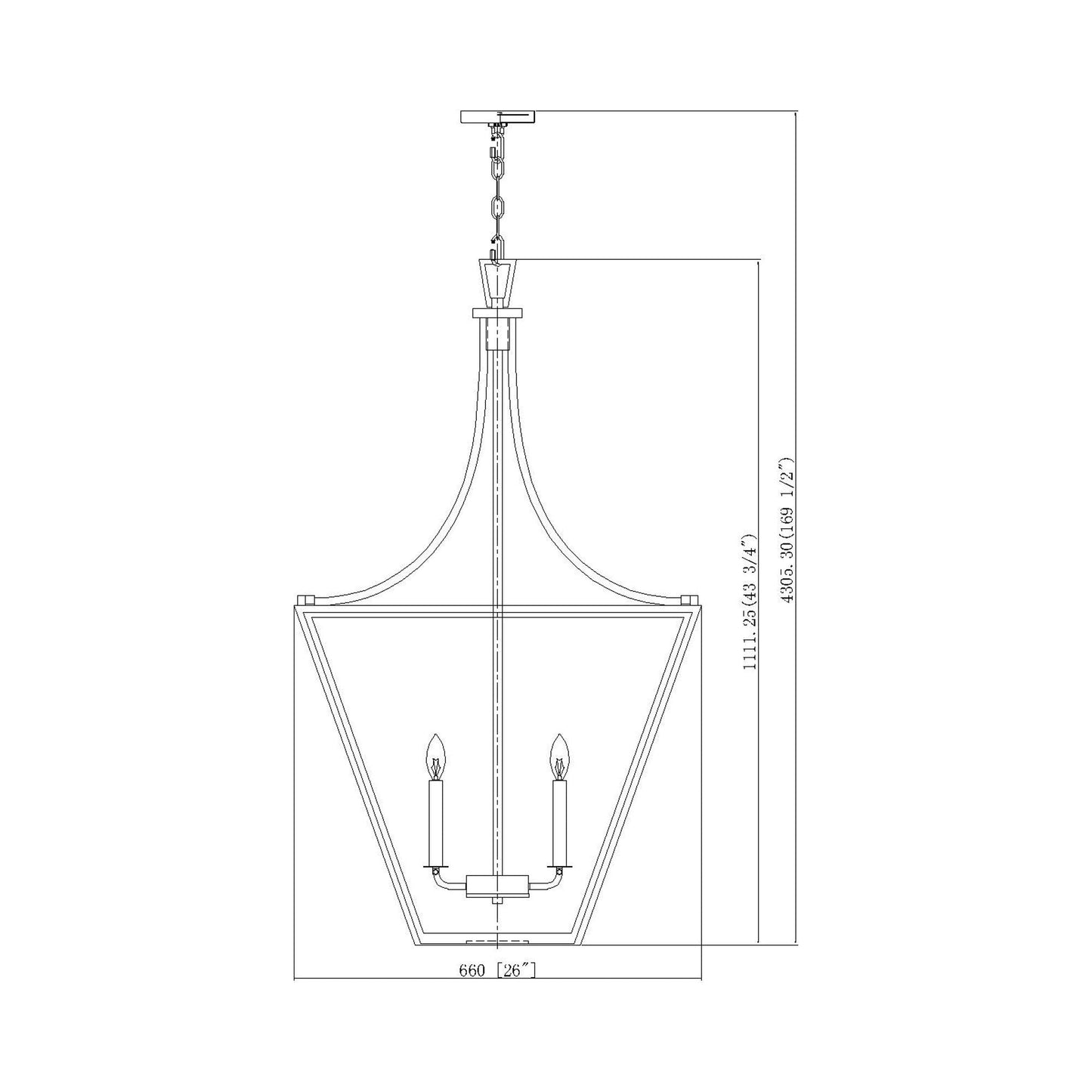 Montalcino Chandelier - line drawing.