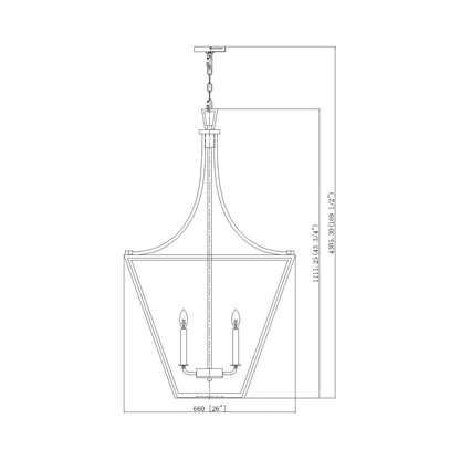 Montalcino Chandelier - line drawing.