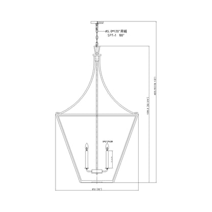 Montalcino Chandelier - line drawing.