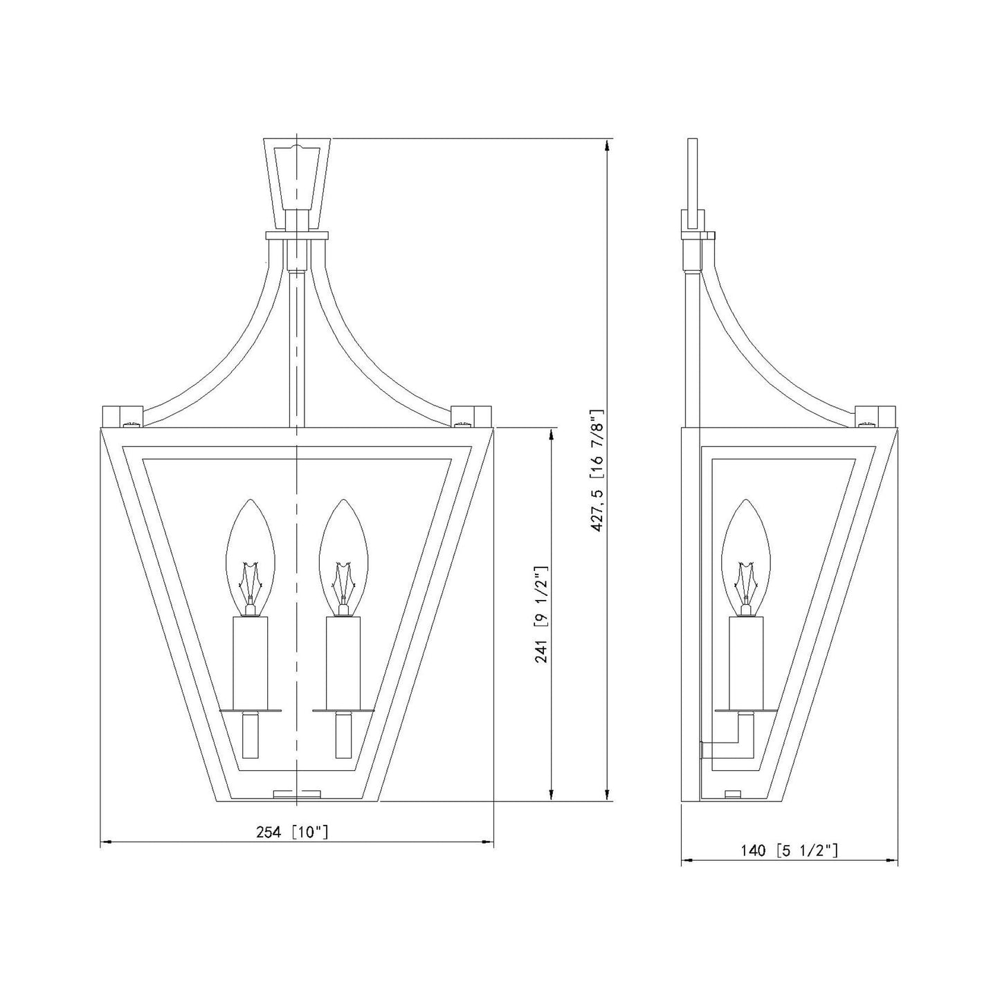 Montalcino Wall Light - line drawing.