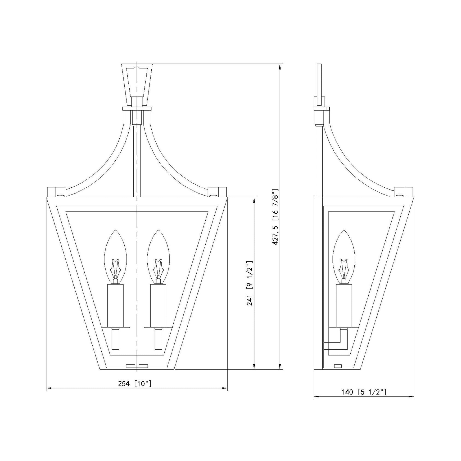 Montalcino Wall Light - line drawing.