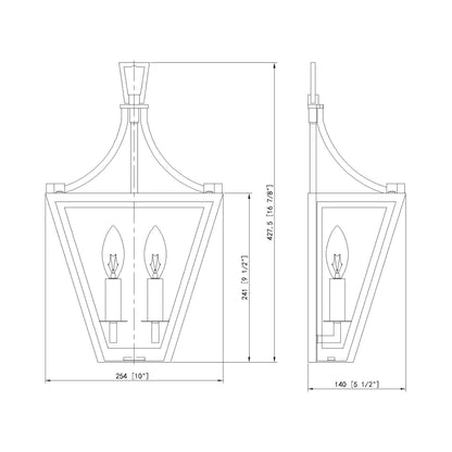 Montalcino Wall Light - line drawing.