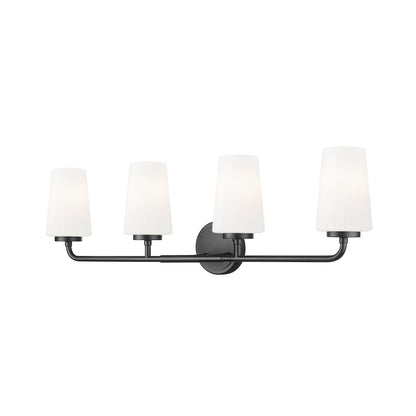 Montford Bath Vanity Light in Matte Black (4-Light).