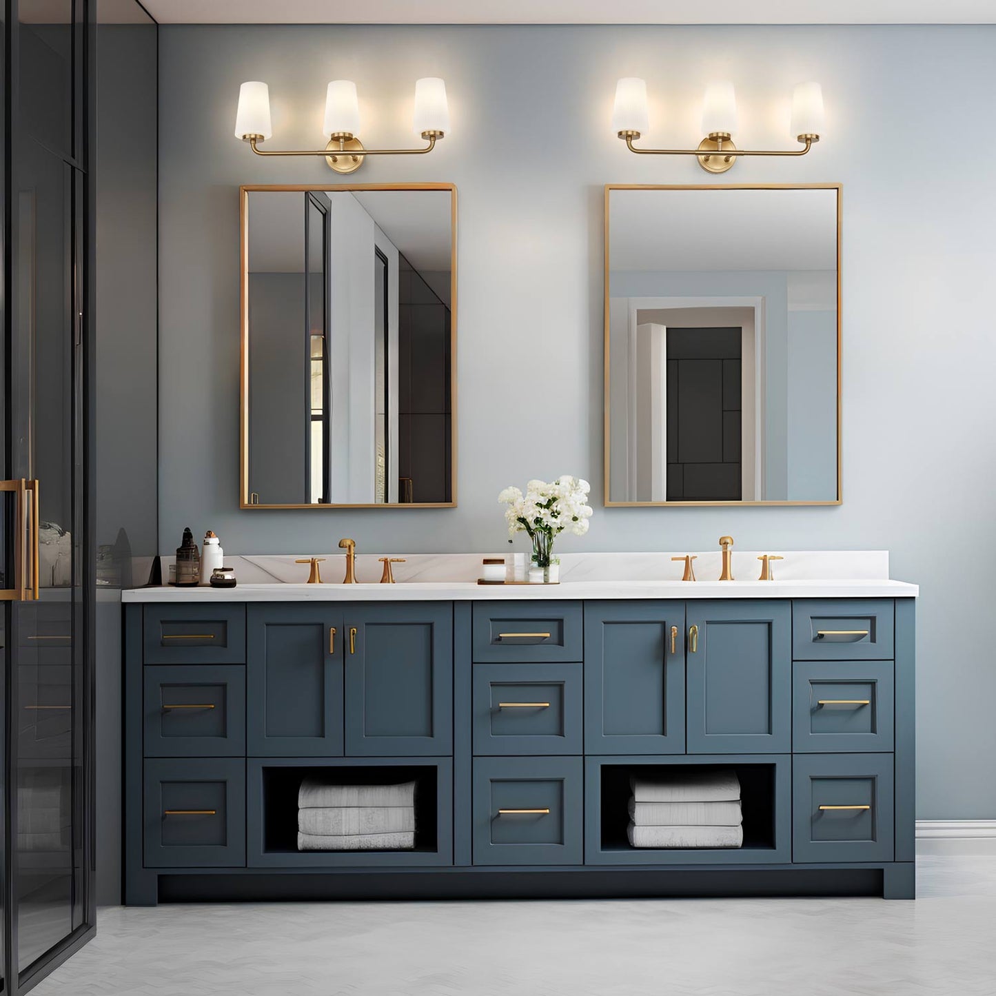 Montford Bath Vanity Light in bathroom.