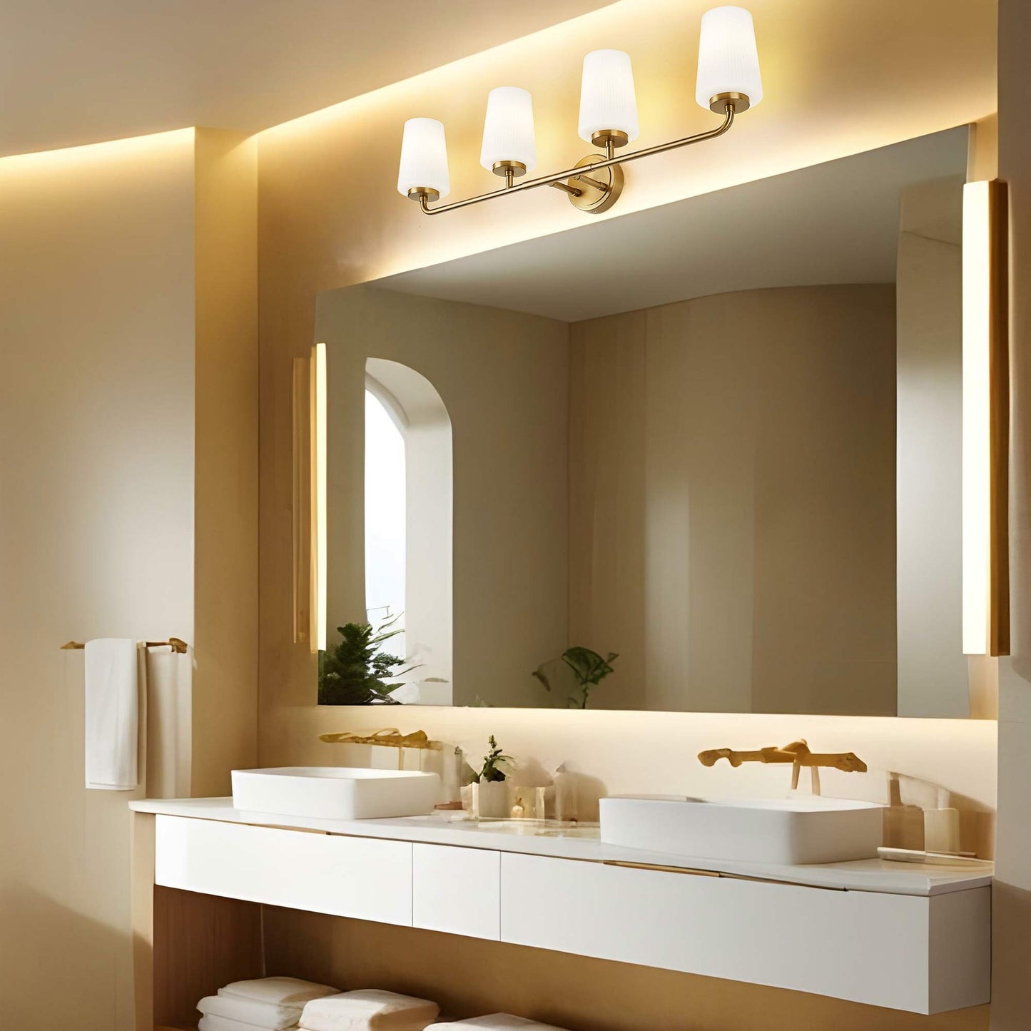Montford Bath Vanity Light in bathroom.