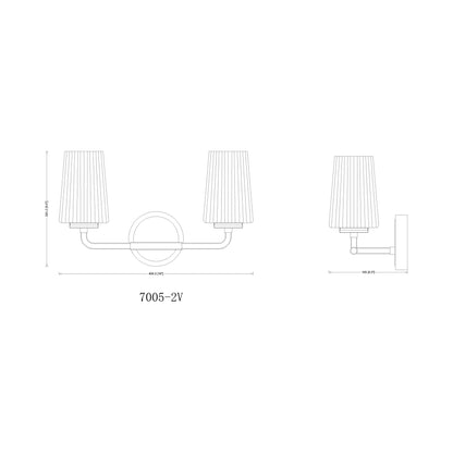 Montford Bath Vanity Light - line drawing.