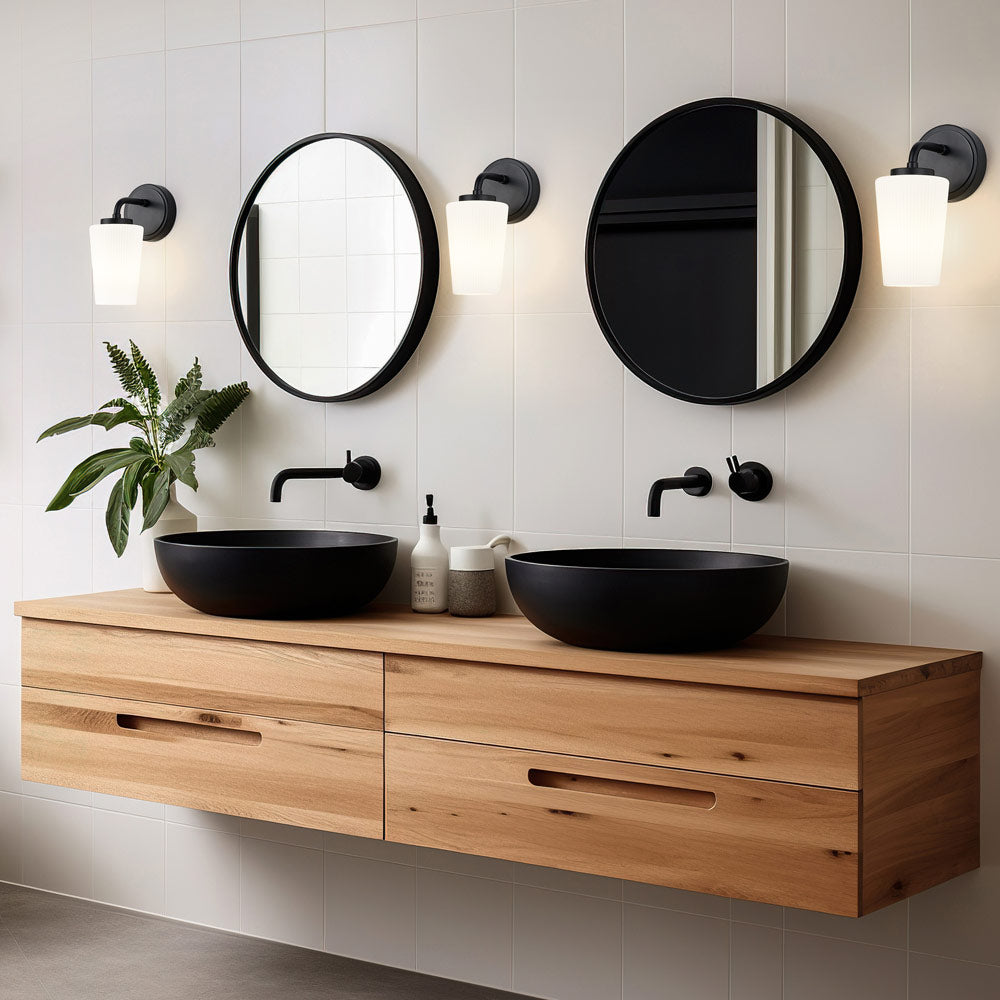 Montford Wall Light in bathroom.