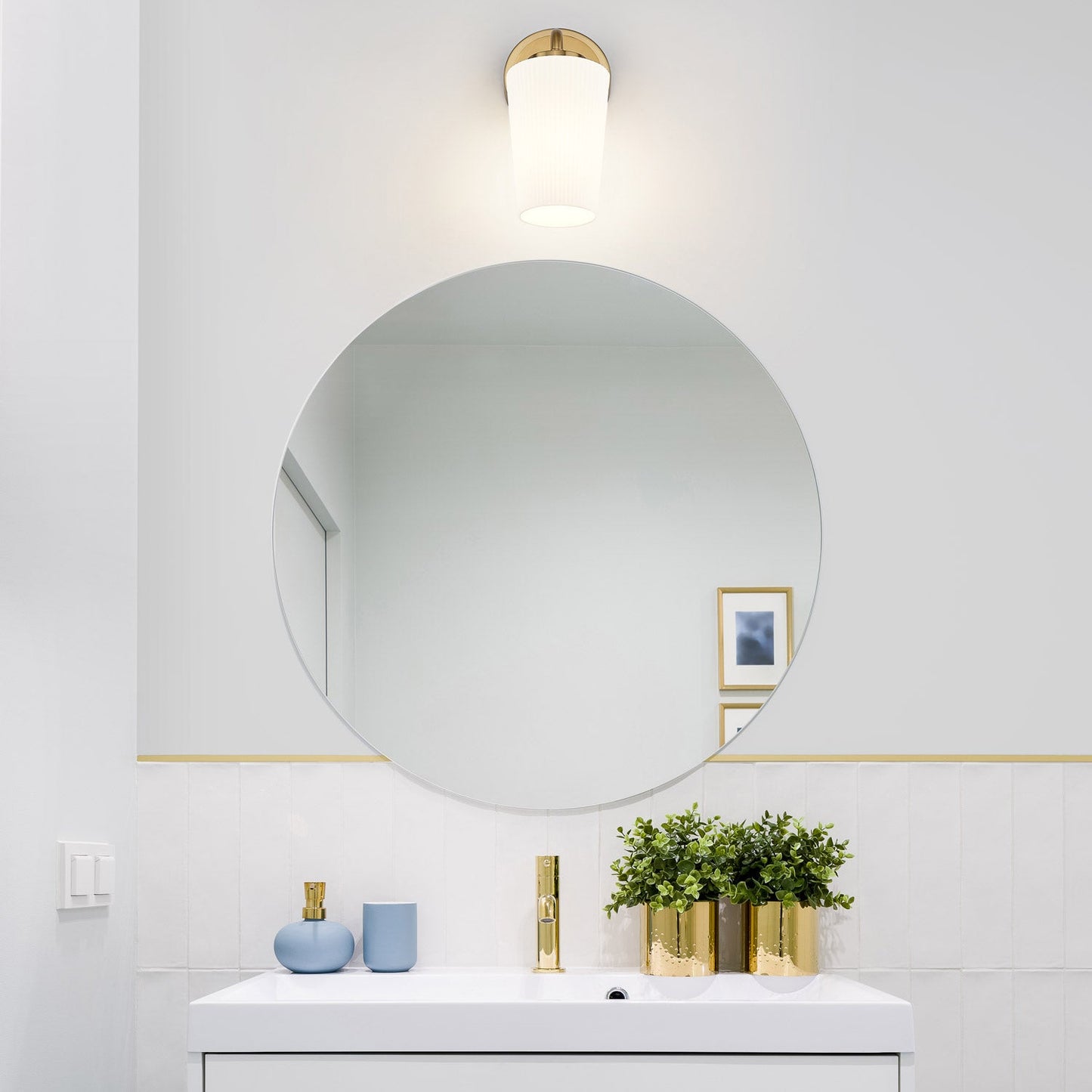 Montford Wall Light in bathroom.