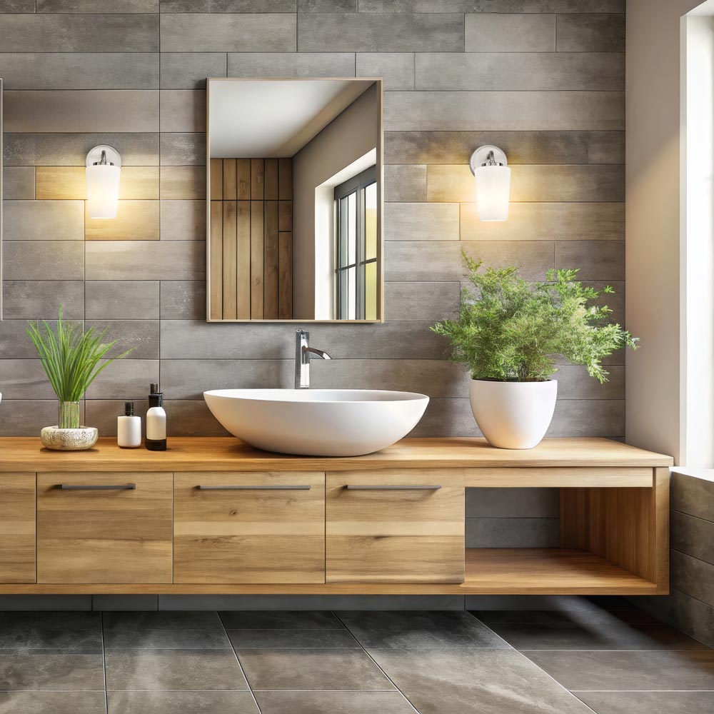 Montford Wall Light in bathroom.