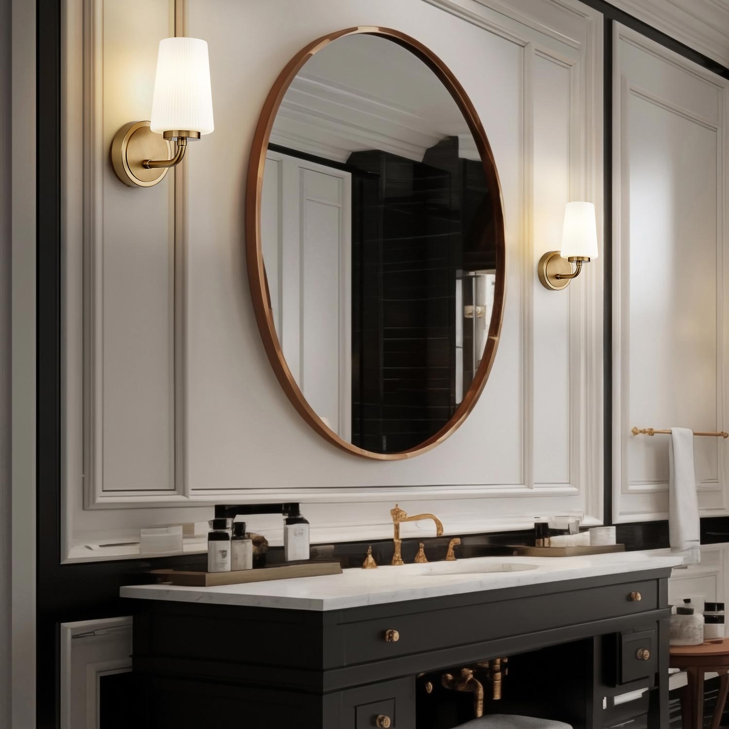 Montford Wall Light in bathroom.