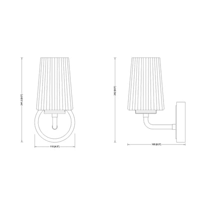 Montford Wall Light - line drawing.