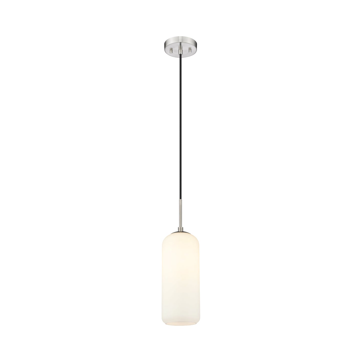 Monty Pendant Light in Brushed Nickel (17-Inch/Matte Opal).