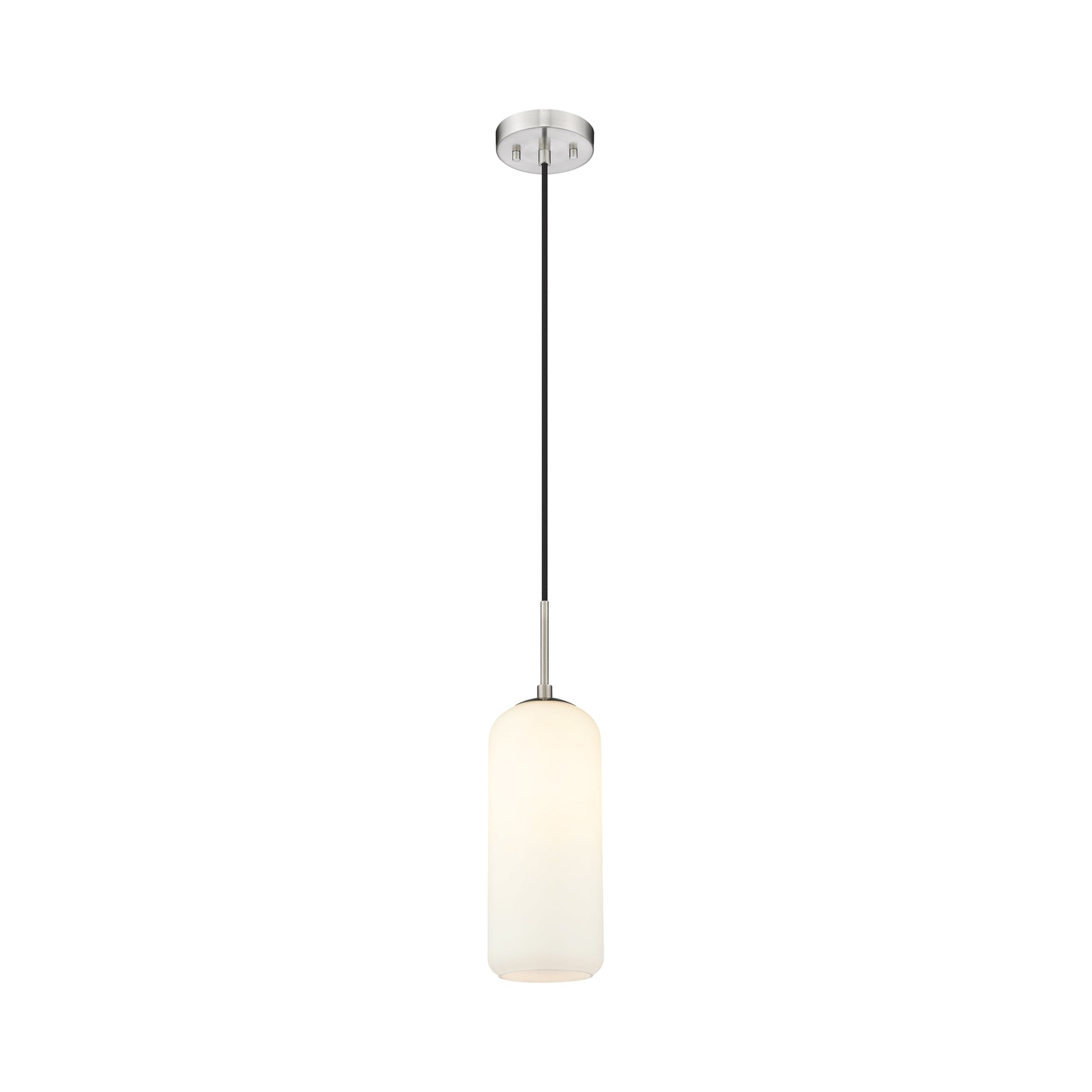 Monty Pendant Light in Brushed Nickel (17-Inch/Matte Opal).