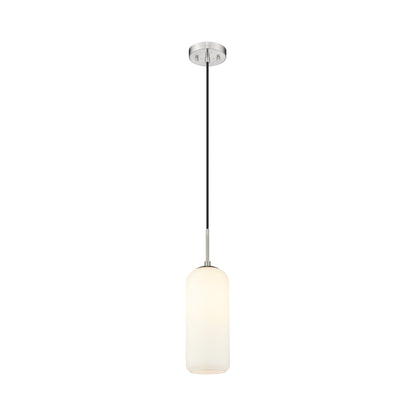 Monty Pendant Light in Brushed Nickel (17-Inch/Matte Opal).