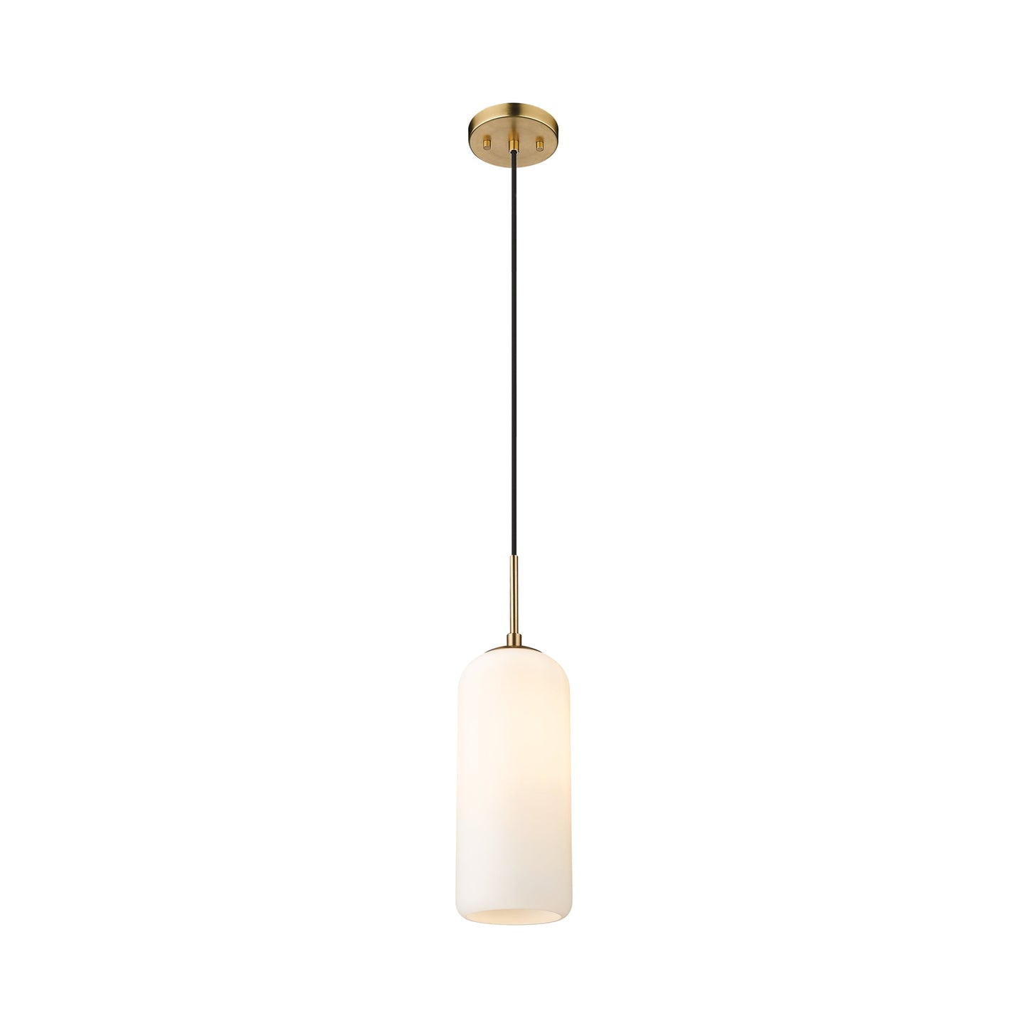 Monty Pendant Light in Heritage Brass (17-Inch/Matte Opal).