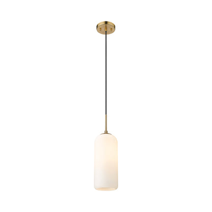Monty Pendant Light in Heritage Brass (17-Inch/Matte Opal).