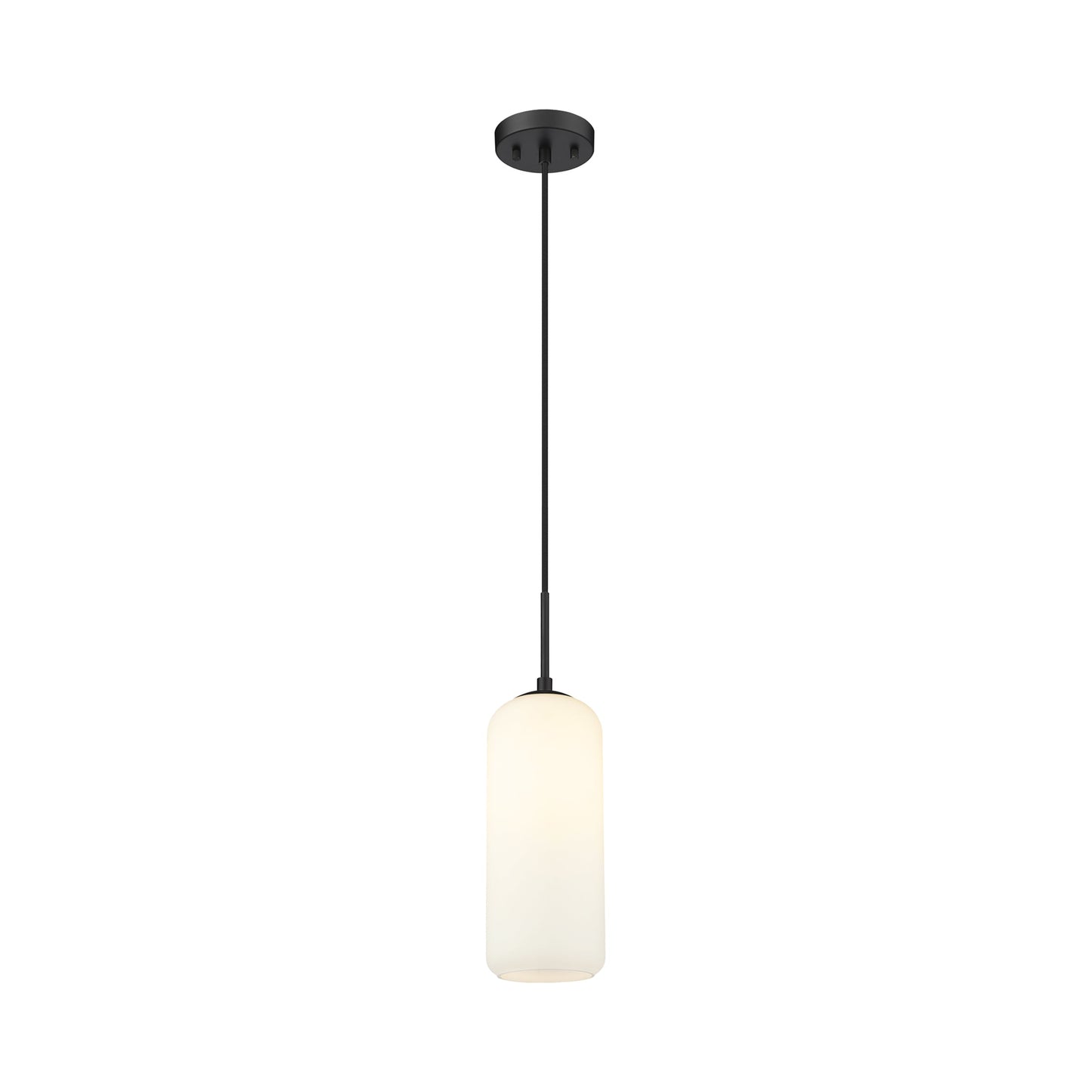 Monty Pendant Light in Matte Black (17-Inch/Matte Opal).