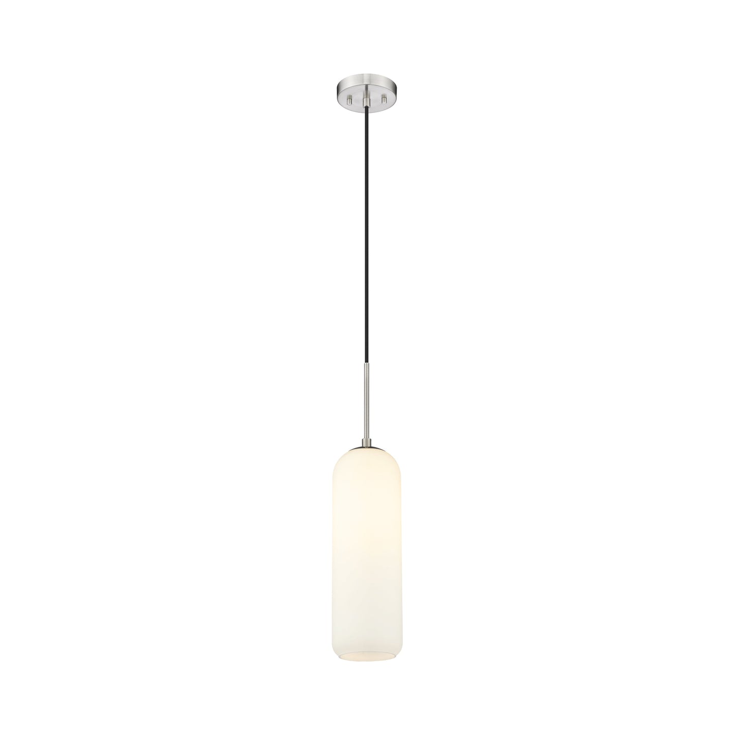 Monty Pendant Light in Brushed Nickel (22-Inch/Matte Opal).