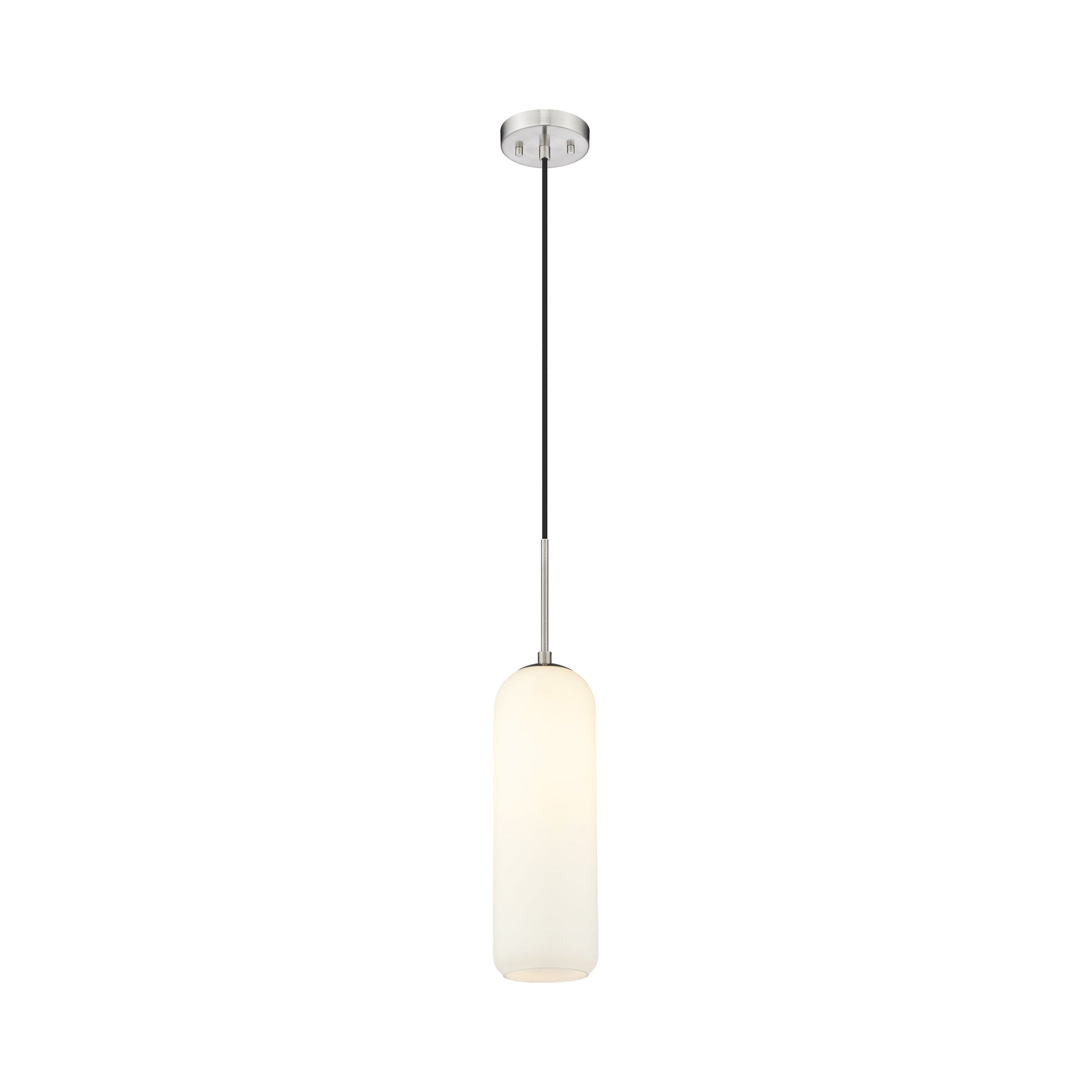 Monty Pendant Light in Brushed Nickel (22-Inch/Matte Opal).
