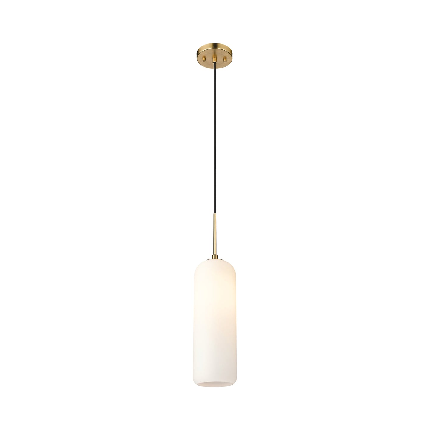 Monty Pendant Light in Heritage Brass (22-Inch/Matte Opal).