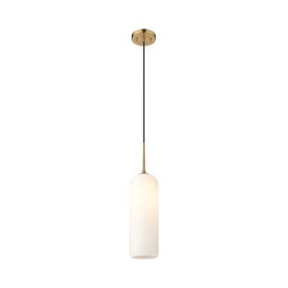 Monty Pendant Light in Heritage Brass (22-Inch/Matte Opal).